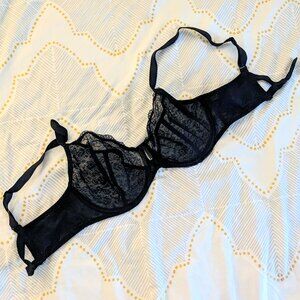 Two Freya Plunge Bras - Unlined Mesh/Lace - Size 34F UK / 34G US